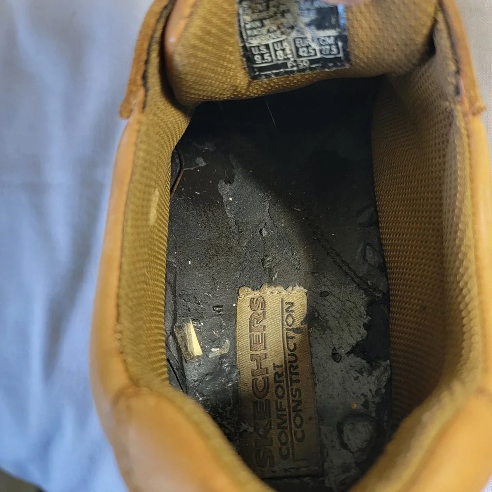 VTG Skechers Y2K Comfort Construction 4037 Tan Leather Casual Oxford Shoes 9.5